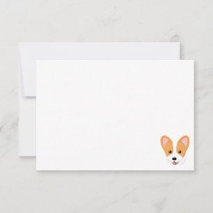 Serietecknad Corgi Anpassad Blank Anteckningskort