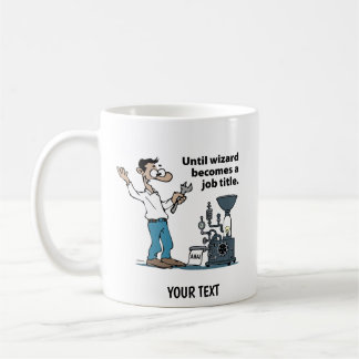 Serietecknad ingenjör man kaffemugg