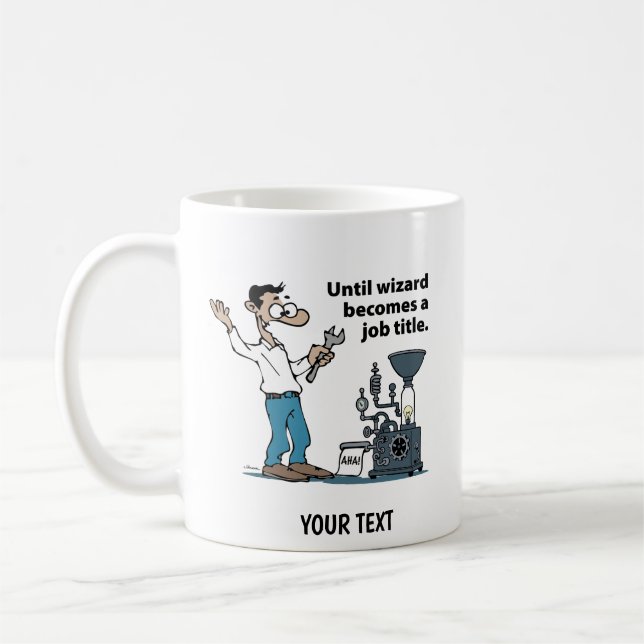 Serietecknad ingenjör man kaffemugg (Vänster)