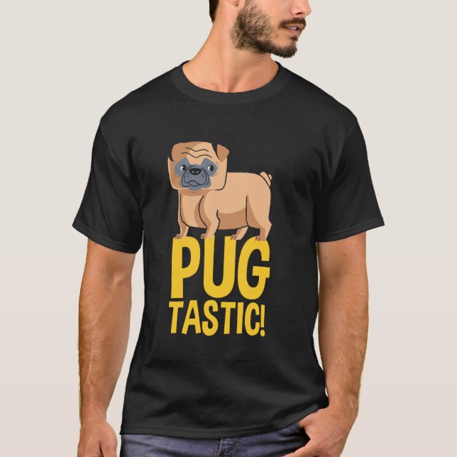serietecknad mopsdesign mops fantastisk t shirt (Framsida)