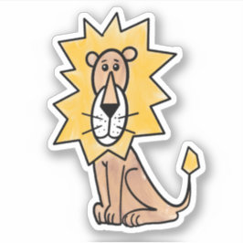 serietecknad söt lejon barn retro safari djungel d klistermärken