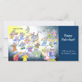 Serieteckning Änglar På Hög Högtid Julkort