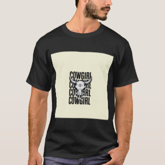 Serieteckning av en central ko-skalle med utsmyckn t shirt