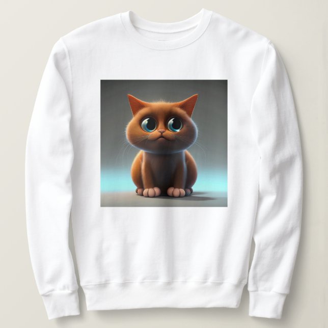 serieteckning av en söt katt t shirt (Design framsida)