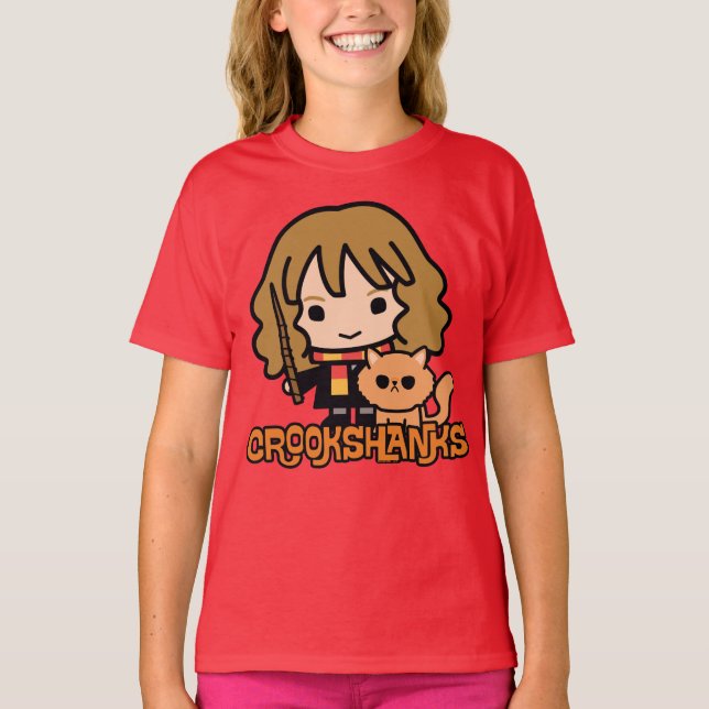 Serieteckning Hermione och Crookshanks T Shirt (Framsida)