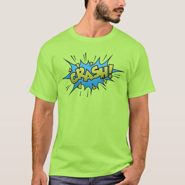 Serieteckning Krocka Bubbla Grön T Shirt (Framsida)