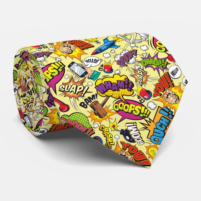 Serieteckning Pop Art Explosion Slipsklipp Slips (Rullad)
