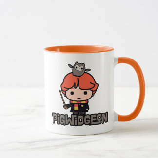 Serieteckning Ron Weasley och Pigwidgeon Mugg
