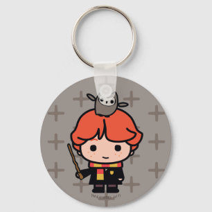 Serieteckning Ron Weasley och Pigwidgeon Nyckelring