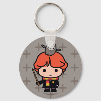 Serieteckning Ron Weasley och Pigwidgeon Nyckelring