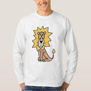 serieteckning söt lejon barn retro safari djungel t shirt