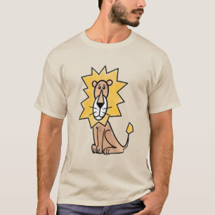 serieteckning söt lejon barn retro safari djungel t shirt
