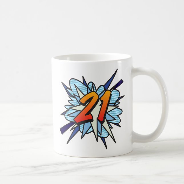 Serietidning 21 Blå Kaffemugg (Höger)