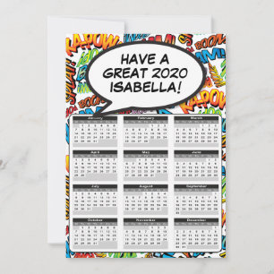 Serietidning Pop Art Pratbubbla 2020 Kalender Inbjudningar