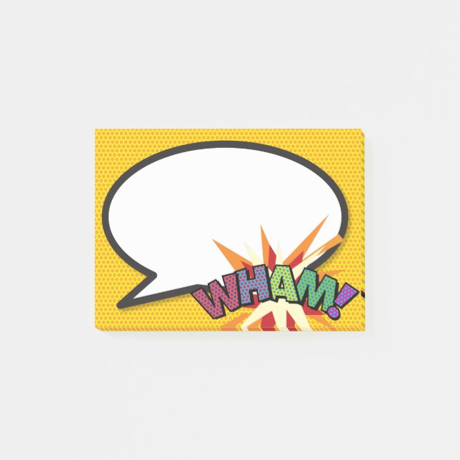 Serietidning Pop Art Pratbubbla WHAM Post-it Block (Framsida)