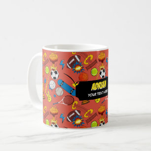 Serietidning Retro Sport Atletisk Barnskola Kaffemugg