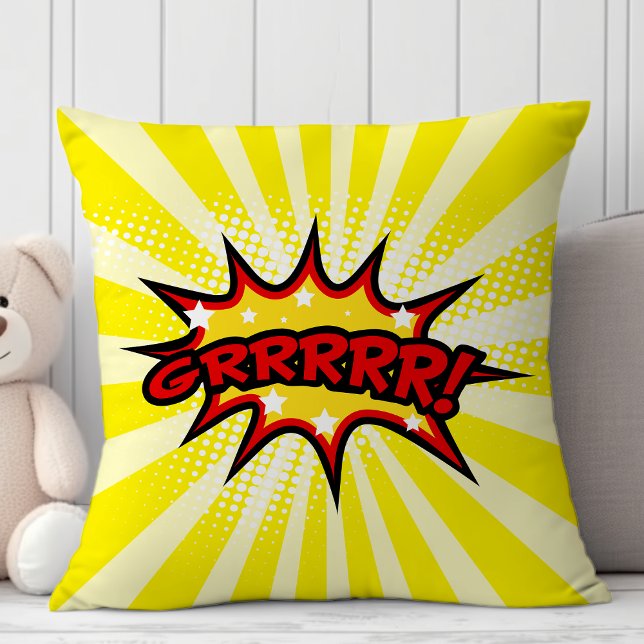 Serietidning Superhjälte Grrr Tecknad Film Kudde (Skapare uppladdad)