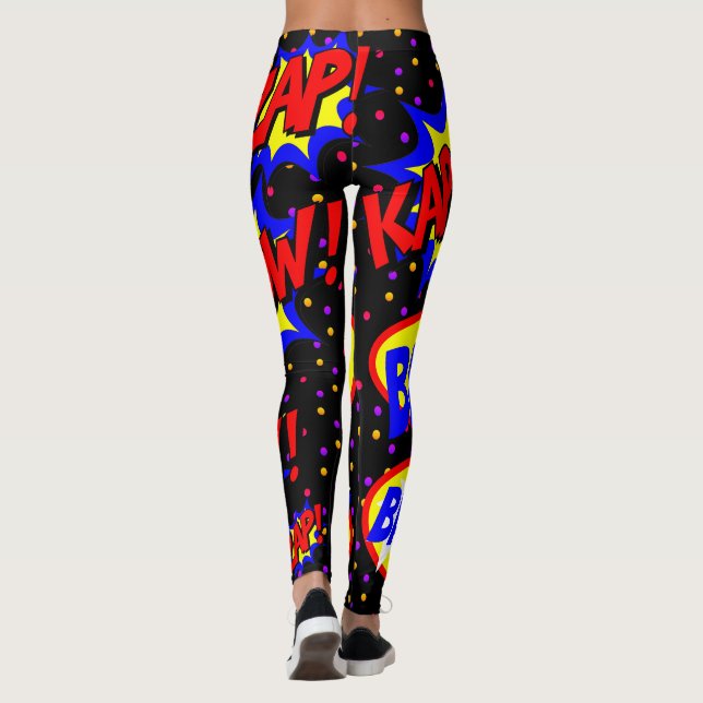 Serietidnings Anpassade Pratbubblor Färgglada Pric Leggings (Baksida)