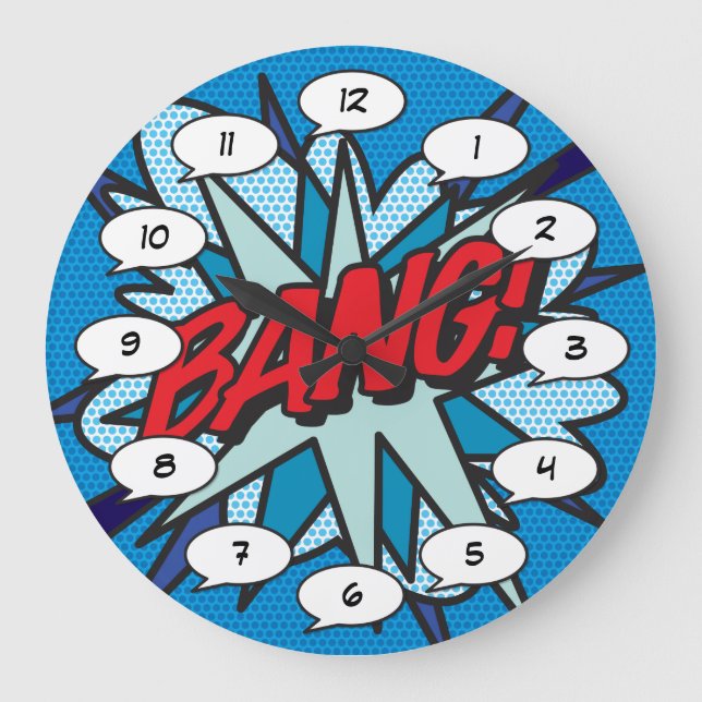 Serietidnings Pop Art BANG Stor Klocka (Framsida)