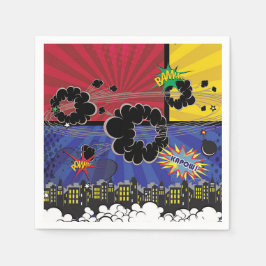Serietidnings Pop Art Färgglad Födelsedagsfest Pappersservett