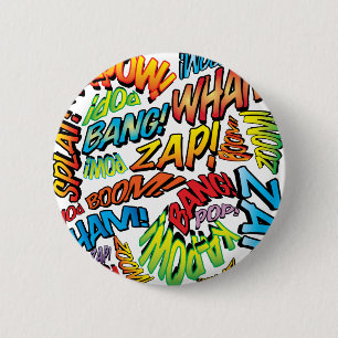 Serietidnings Pop Art Färgrik Modern Typografi Knapp