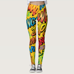Serietidnings Pop Art Ljud Leggings