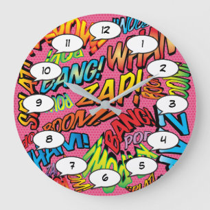 Serietidnings Pop Art Ljud Stor Klocka