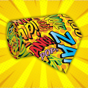 Serietidnings Pop Art LJUDFILMER Superhjälte slips
