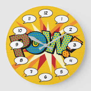 Serietidnings Pop Art POW Stor Klocka
