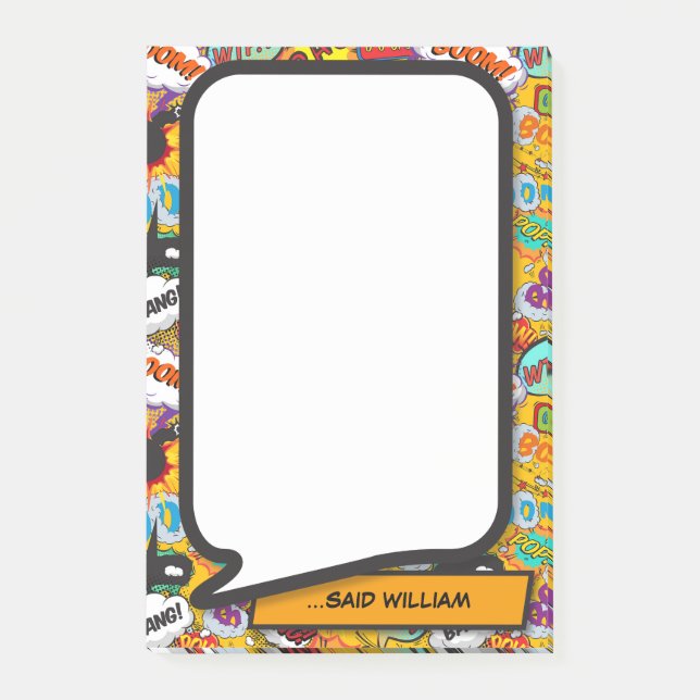 Serietidnings Pop Art Pratbubbla Post-it Block (Framsida)