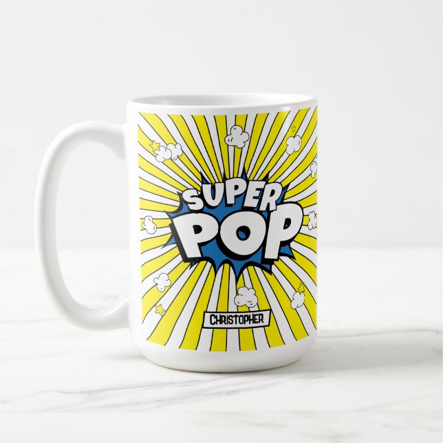 Serietidnings Pop Art SUPER POP! Rolig Pun Mug Kaffemugg (Vänster)