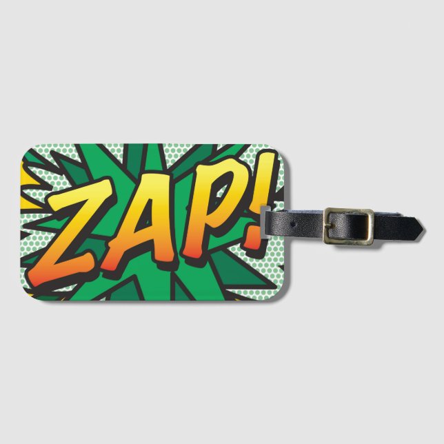 Serietidnings Pop Art ZAP! personlig Bagagebricka (Framsida horisontal)
