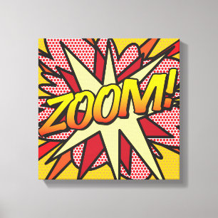 Serietidnings Pop Art ZOOM Superhjälte Canvastryck