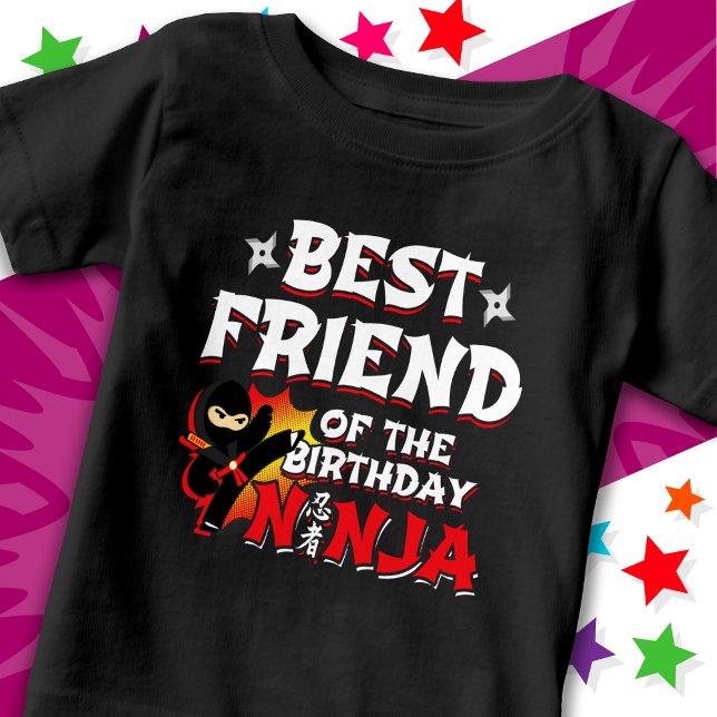 Serietidningsstil Bästa vän till Födelsedagsninjan T Shirt (Skapare uppladdad)