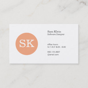 Serietyp Monogram Apricot Circle Visitkort