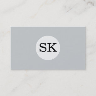 Serietyp Monogram Vit cirkel Grått Bakgrund Visitkort