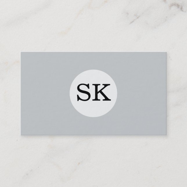 Serietyp Monogram Vit cirkel Grått Bakgrund Visitkort (Framsida)