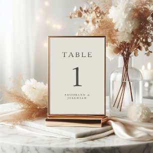 Serif Elegant Modern Bröllop Bordsnummer