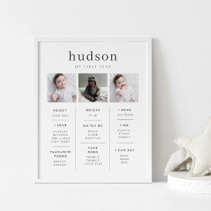 Serif Milestone Poster med 3 foton