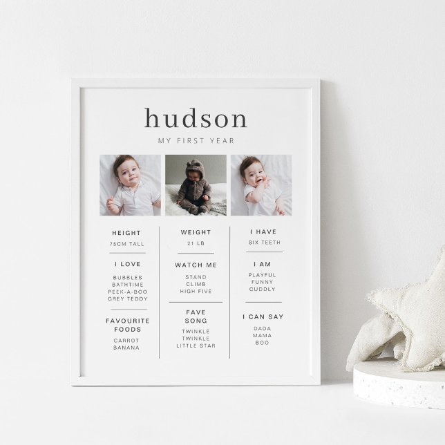 Serif Milestone Poster med 3 foton (Skapare uppladdad)