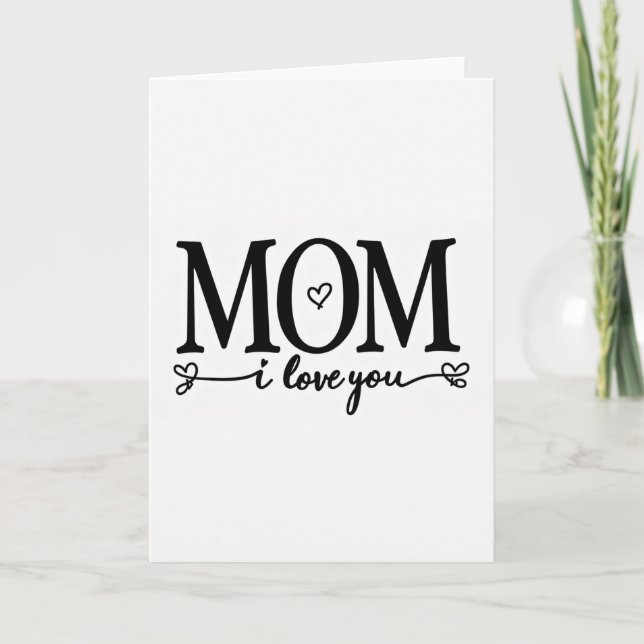 Serif Mom Heart Script Kort (Framsida)