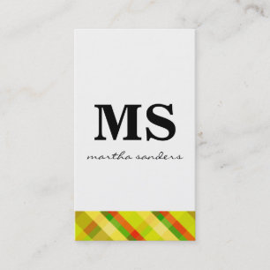 Serif Monogram Argyle Accent Visitkort