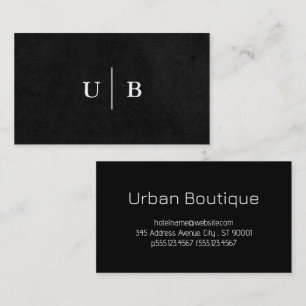 Serif Monogram Black Sleek Struktur Visitkort