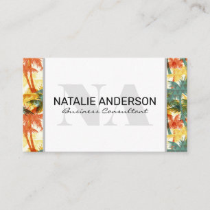Serif Monogram Geometric Handflatan Träd Visitkort