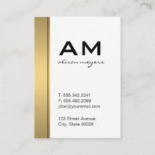 Serif Monogram Guld Metallic Trim Visitkort