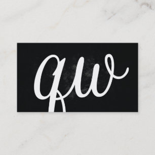 Serif Monogram Svart Visitkort