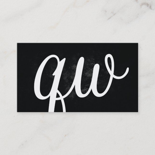 Serif | Monogram | Svart Visitkort (Framsida)