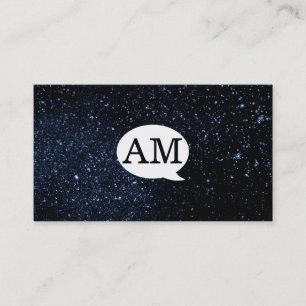 Serif Type Monogram Talk Bubble/Nattan Himlar Visitkort