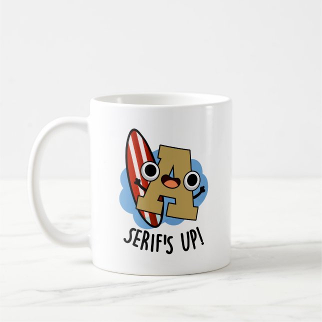 Serif Up-fonttyp Pun Kaffemugg (Vänster)