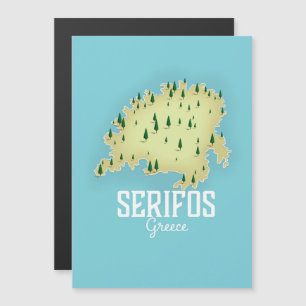 Serifos Grekiska Karta Illustrated-reseaffisch